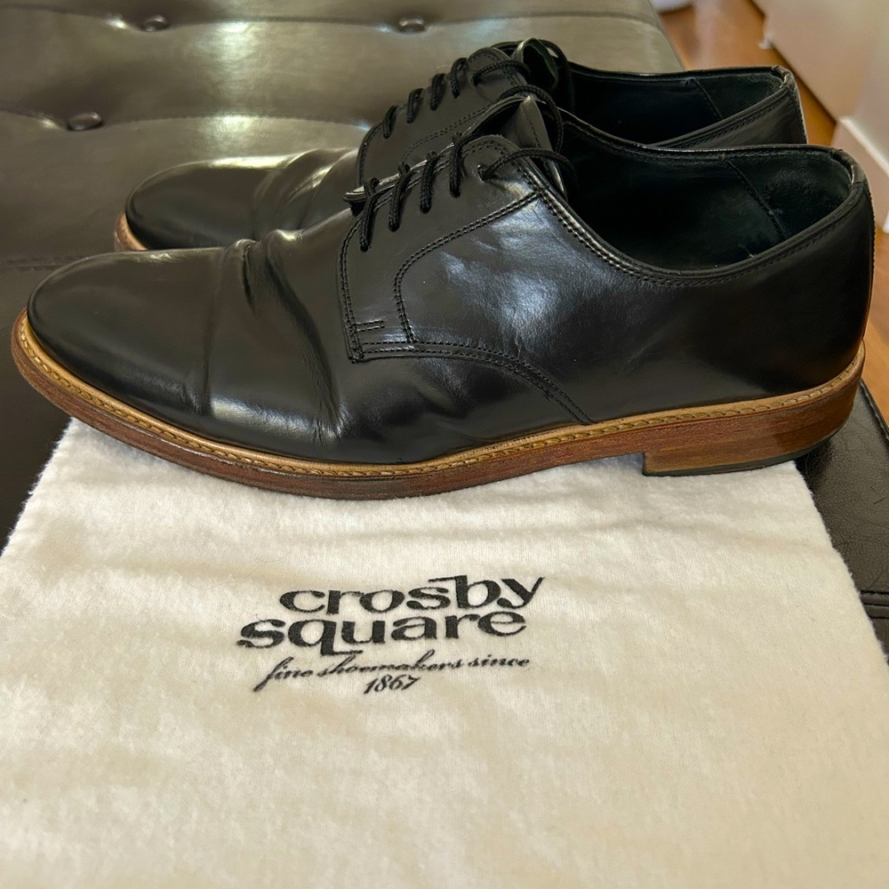 Crosby Square Stevens Plain-Toe Derby in Black